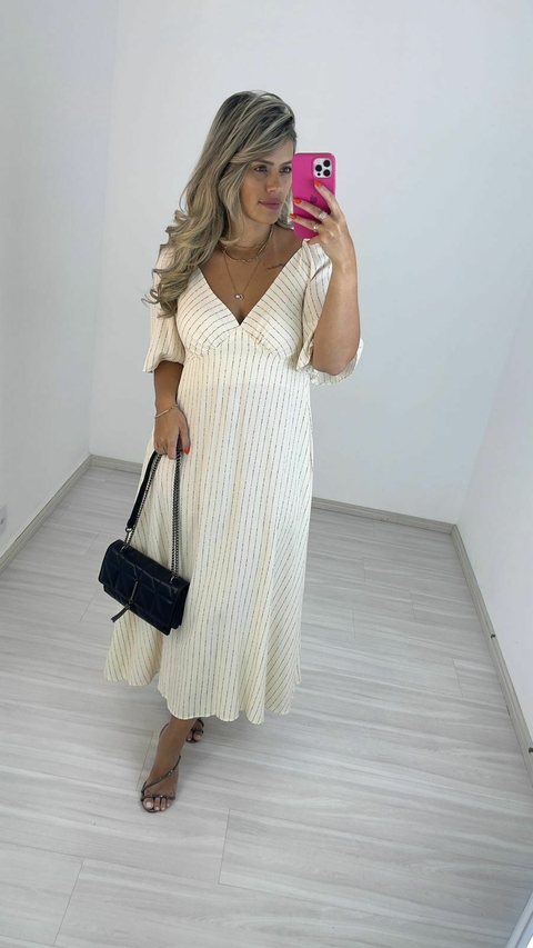 VESTIDO LUIZA NUDE RISCA DE GIZ