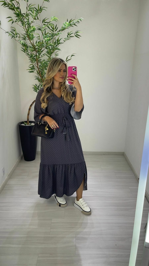 VESTIDO MILLA POÁ CINZA