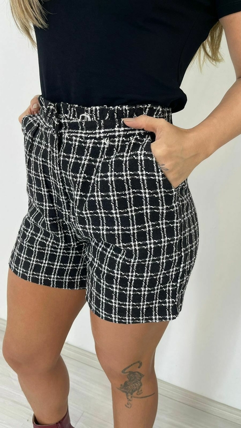 SHORT TWEED PRETO