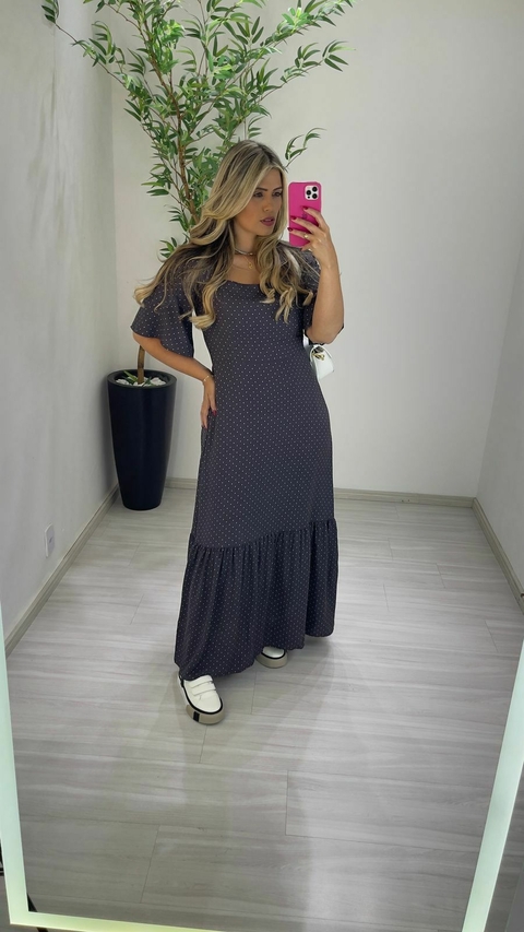 VESTIDO KELLY POÁ CINZA