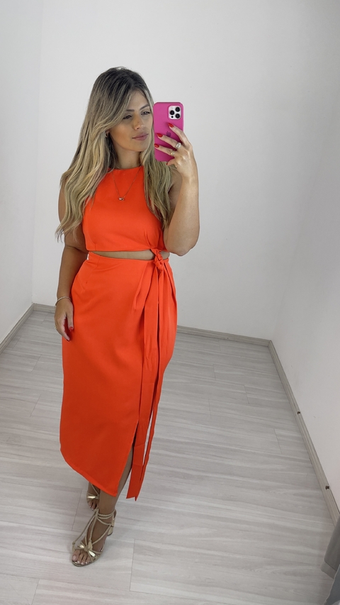 CONJUNTO ALFAIATARIA STYLE LARANJA