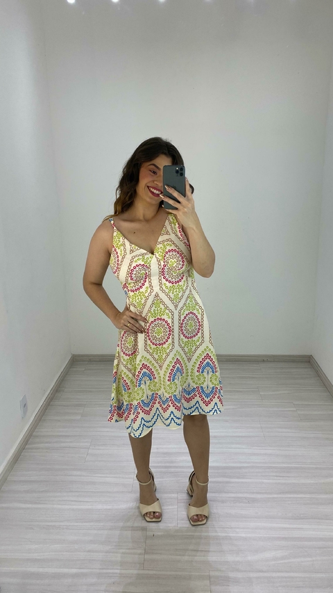 VESTIDO SAFIRA CURTO ESTAMPADO VERDE LIMA