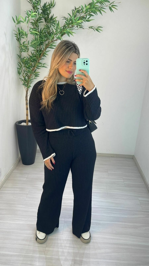 CONJUNTO MOUSSE BICOLOR PRETO - comprar online