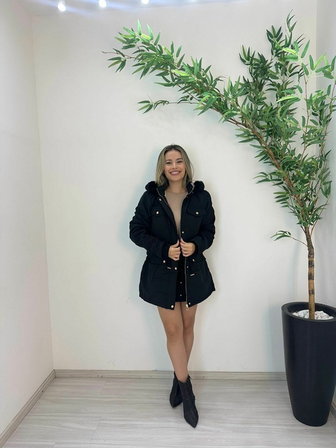 PARKA PELUCIADA PRETA - comprar online