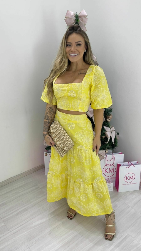 CONJUNTO LEISE VIRGINIA AMARELO