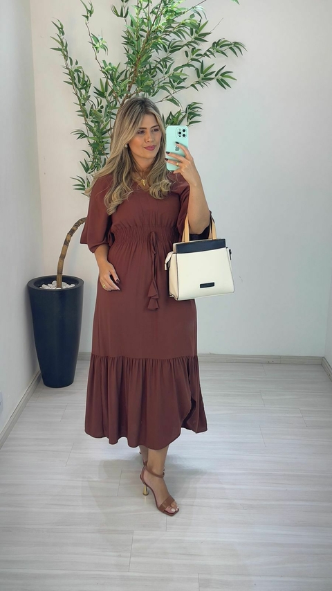 VESTIDO MILLA MARROM - comprar online