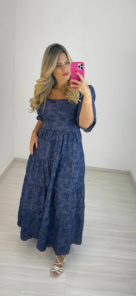 VESTIDO RAPHA BUFANTE AZUL JEANS