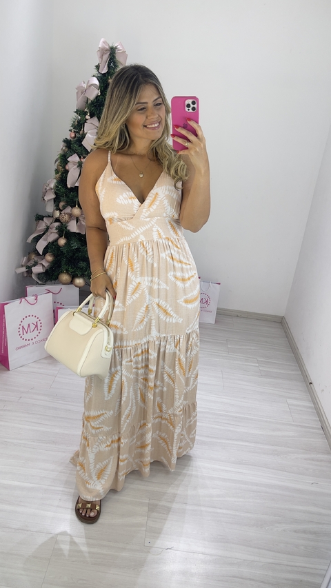 VESTIDO FERNANDA ESTAMPADO BEGE CLARO
