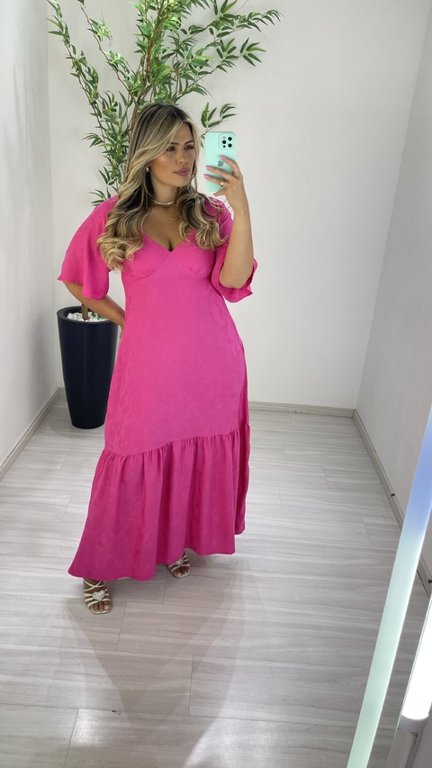 VESTIDO LUIZA LISO ROSA