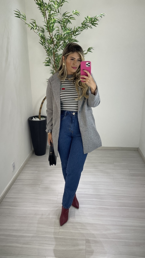 TRICOT LISTRAS CHERRY CINZA