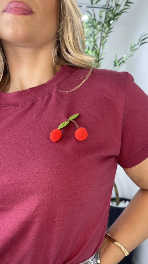T SHIRT APLICAÇÃO CHERRY