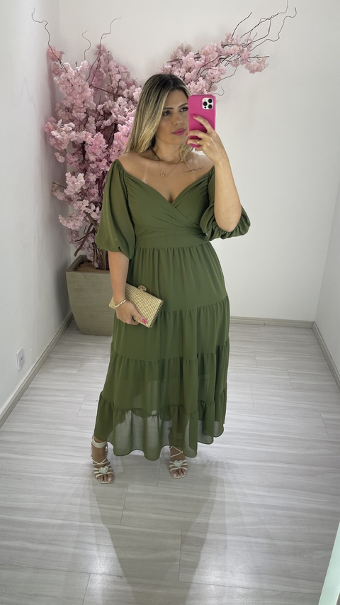 VESTIDO CHARLOTE VERDE OLIVA