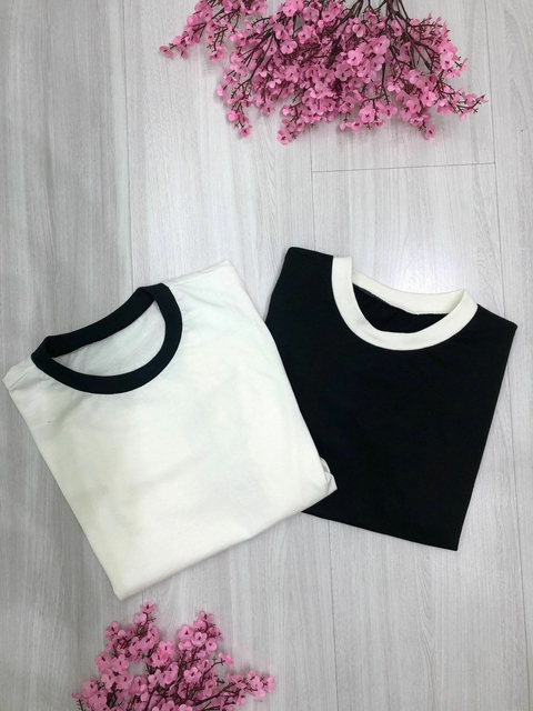 CROPPED T SHIRT BICOLOR
