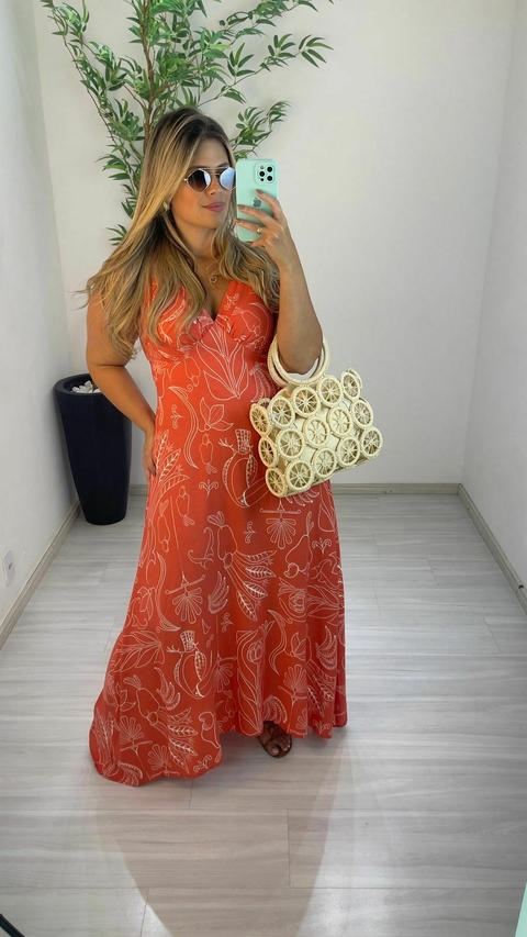 VESTIDO SAFIRA COLEÇAO MAR LARANJA - comprar online