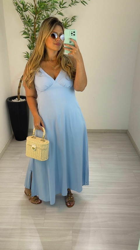 VESTIDO SAFIRA AZUL BEBE - comprar online