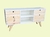 Mesa de tv retro cajón y puerta (Melamina)