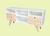 Mesa de tv retro hueco y puerta (Melamina)