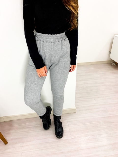 Calça Moletom Flanelada Amanda Cinza (Veste do 36 ao 38)