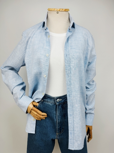 CAMISA AZUL LINHO - P