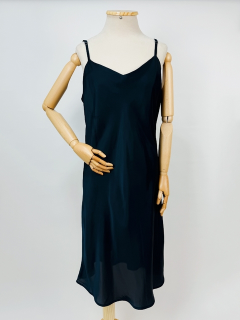 VESTIDO ACETINADO AZUL - G
