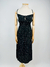 VESTIDO FLORIDO PRETO - M