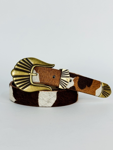 CINTO ANIMAL PRINT COW MARROM