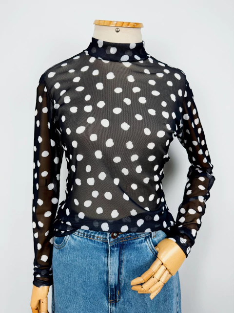 BLUSA POÁ TULE PRETO - M