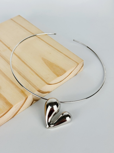 CHOCKER CORAÇÃO PRATA