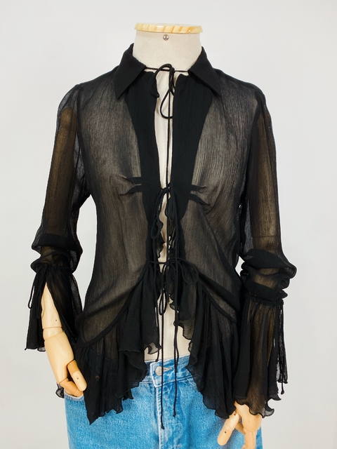 BLUSA TRANSPARÊNCIA ZARA - M