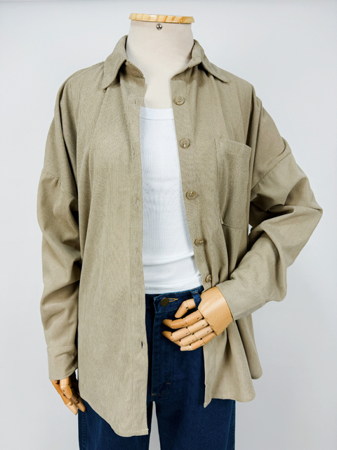 CAMISA BEGE COTELÊ - P