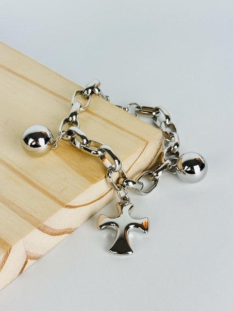PULSEIRA CRUZ PRATA