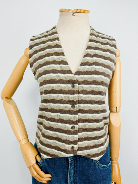 PULLOVER LISTRAS BEGE - M