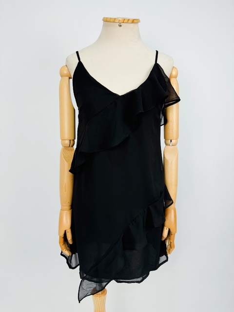 VESTIDO PRETO BABADOS - P