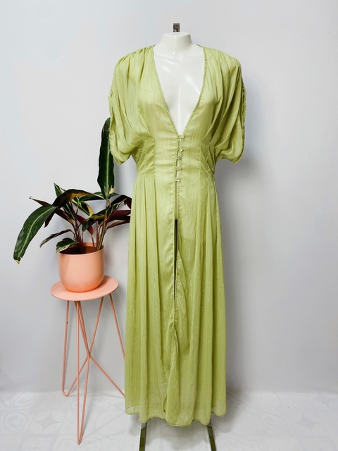 VESTIDO TRANSPARÊNCIA VERDE - U