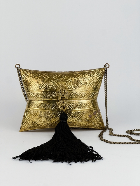 BOLSA BAÚ DOURADA