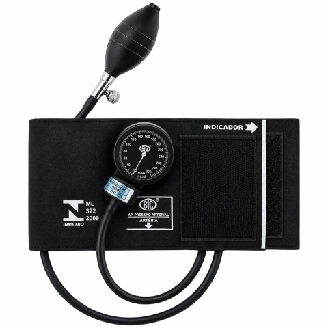 APARELHO DE PRESSÃO BIC ADULTO NYLON VELCRO PRETO 0336