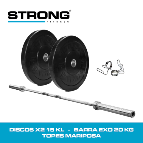 COMBO STRONG 30KG + BARRA