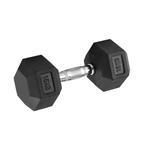 DUMBBELLS HEXAGONAL CAUCHO 15KG