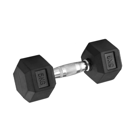 DUMBBELLS HEXAGONAL CAUCHO 5KG
