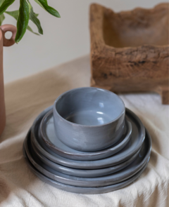 SET DE PLATOS p/ 6 PERSONAS GRIS NUBE