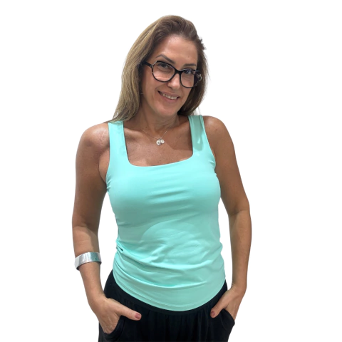 Regata Feminina Decote Quadrado em Suplex CO2 - comprar online