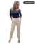 Calça alfaiataria de cintura alta em linho com elastano encorpado - comprar online