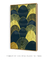 Quadro Decorativo Leques Dourado e Azul