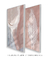 Quadros Decorativos Fluido Azul e Rosa + Folha Seca - loja online