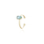 Piercing Fake Gota de Turmalina Verde Ouro 18K