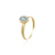 Anel de Esmeralda e Diamantes Ouro 18K