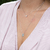 Colar com Pingente Chuveiro Quadrado com Diamantes Ouro Branco 18K - comprar online