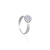Anel Chuveiro Aro Côncavo com Diamantes Ouro Branco 18K