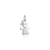 Pingente Menina Lacinho Ouro Branco 18K