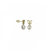 Brinco Infantil Borboleta com Pérola e Diamante Ouro 18K